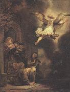 REMBRANDT Harmenszoon van Rijn The angel leaving Tobit and his family (mk33) oil painting artist